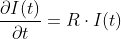 \frac{\partial I(t)}{\partial t}=R \cdot I(t)
